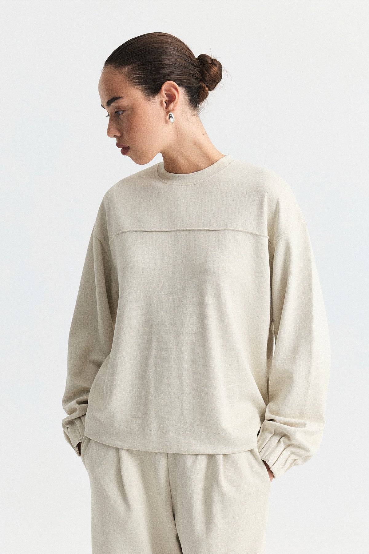 Bisiklet Yaka Sweatshirt ve Jogger Pantolon Takım