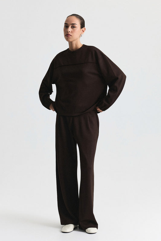 Bisiklet Yaka Sweatshirt ve Jogger Pantolon Takım